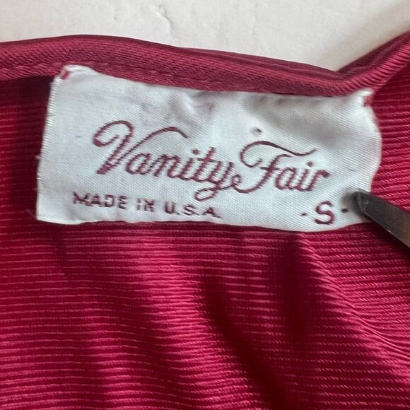 Vanity Fair Knee Length V-neck Nightgown Burgundy White Blue 70’s Sleeveless - Picture 7 of 8